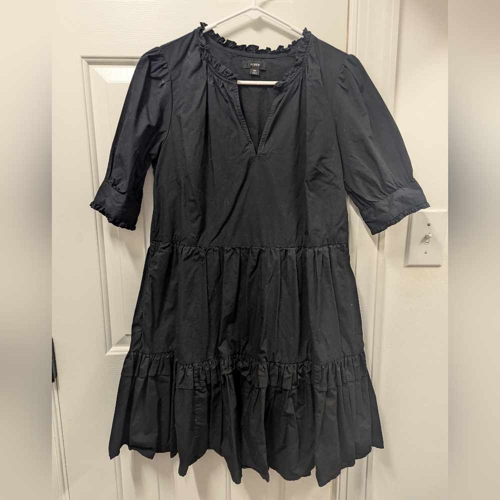 Chic Black Ruffled Dress